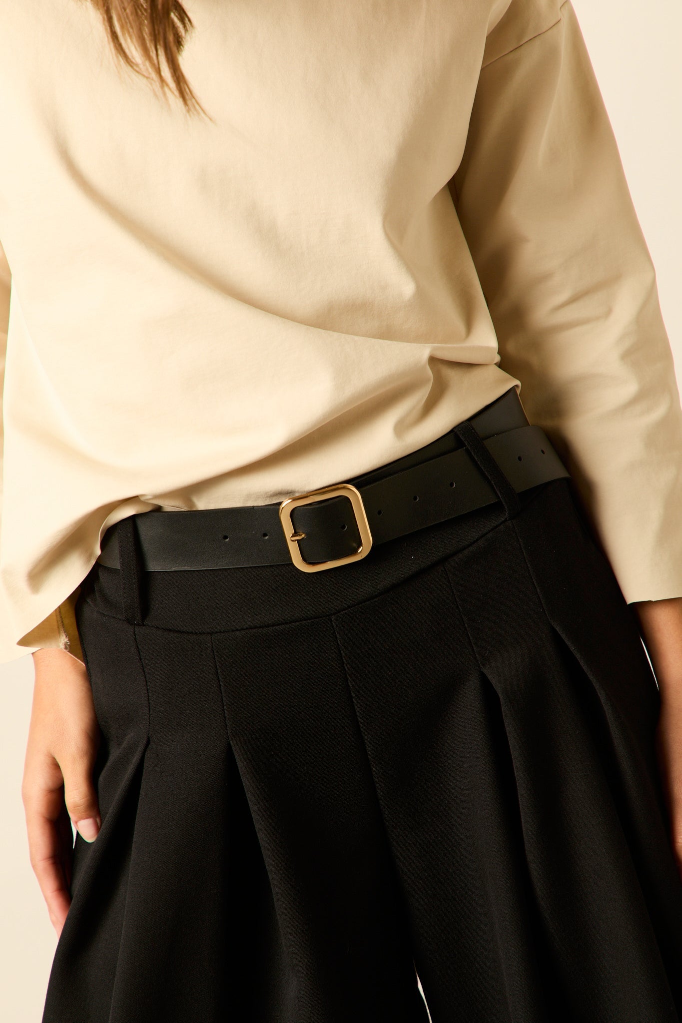 Pantalón ancho pinzas negro