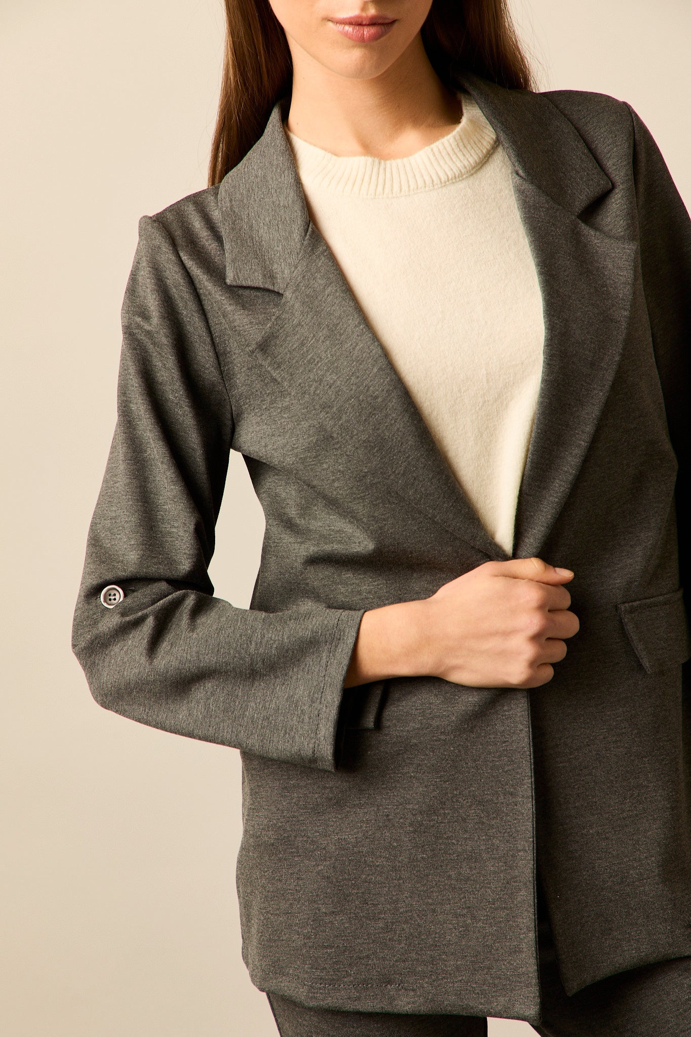 Blazer sastre larga gris