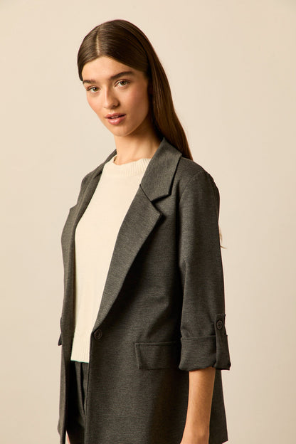 Blazer sastre larga gris