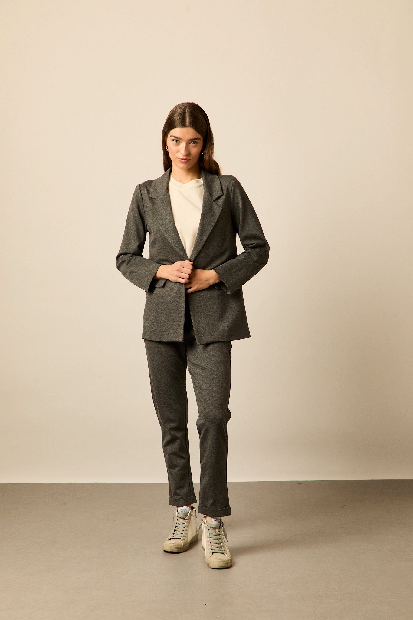 Blazer sastre larga gris