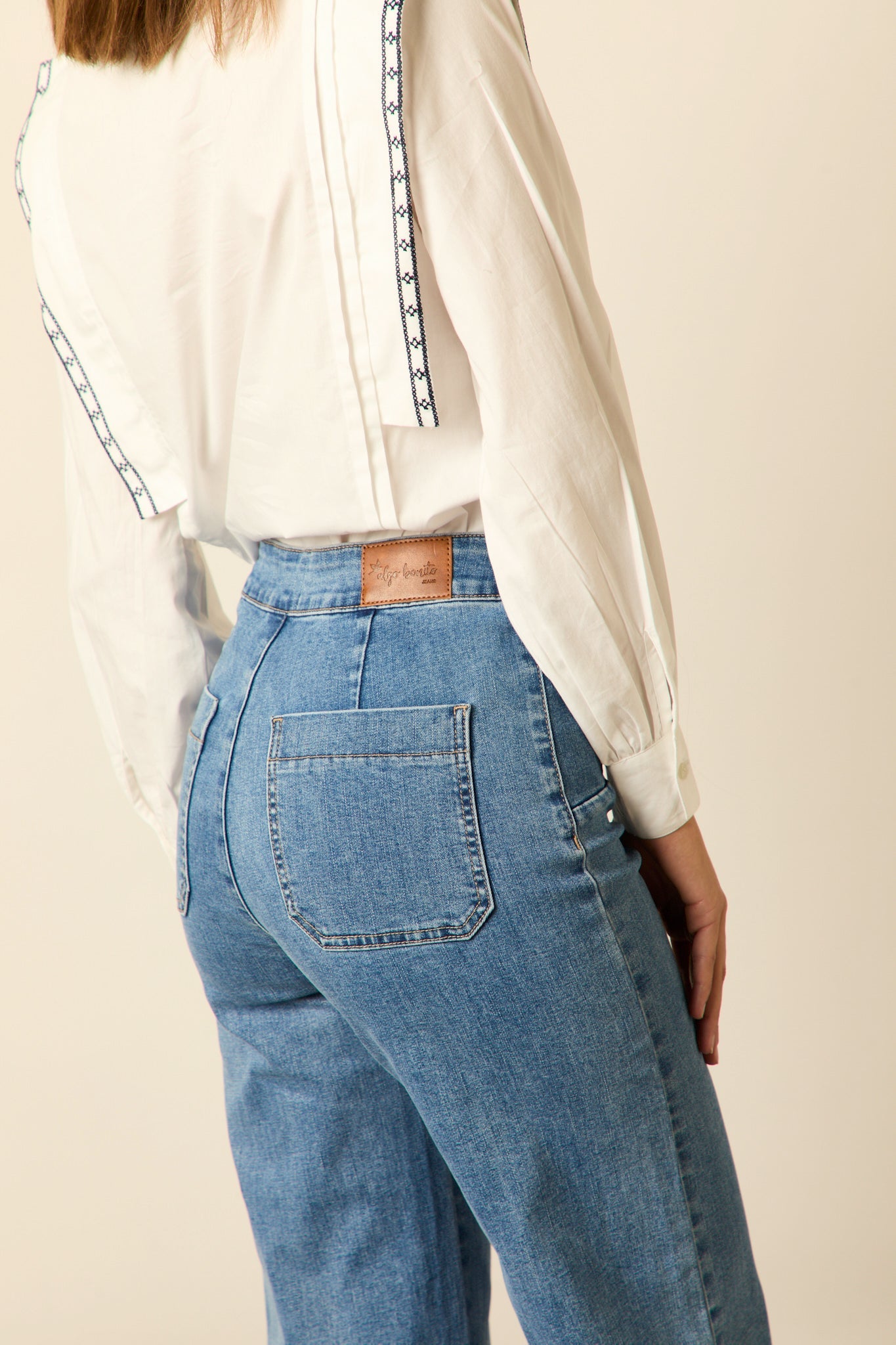 Jeans cropped marine azul