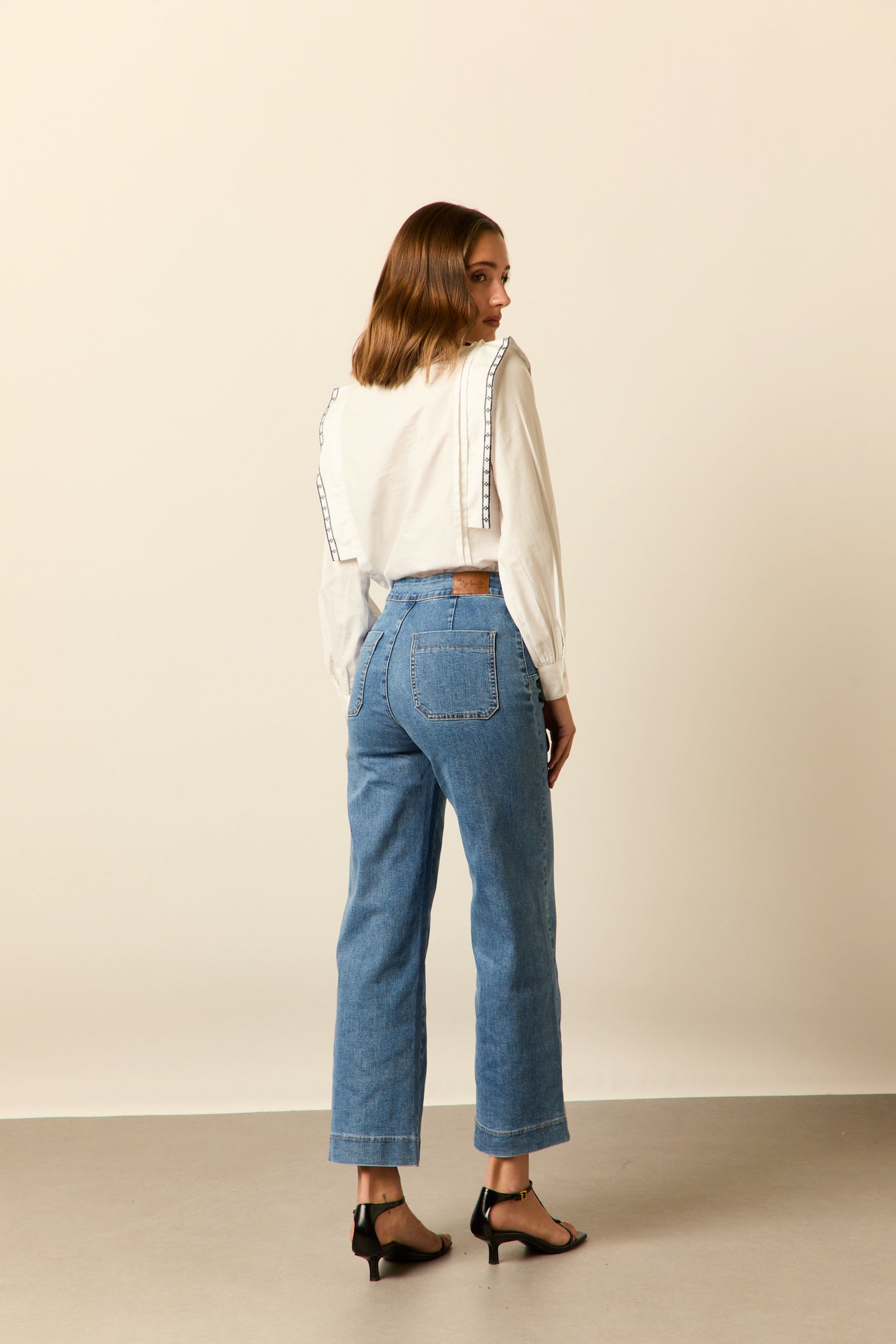 Jeans cropped marine azul