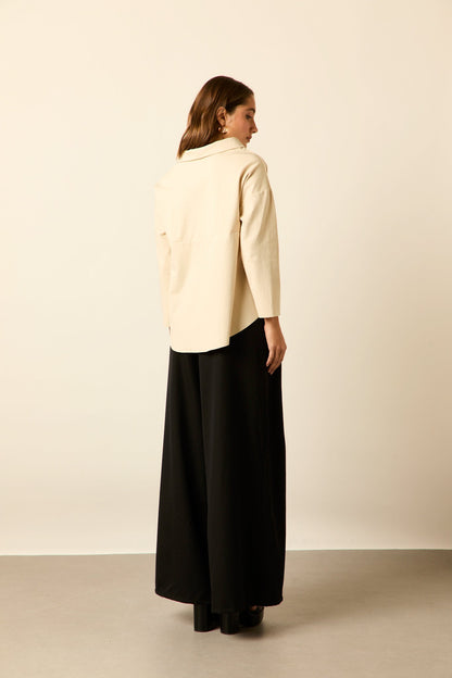 Pantalón ancho pinzas negro